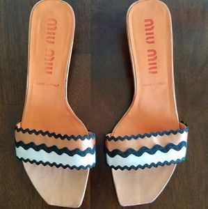 **SOLD** Miu Miu Ric Rac Satin Trim Sandles